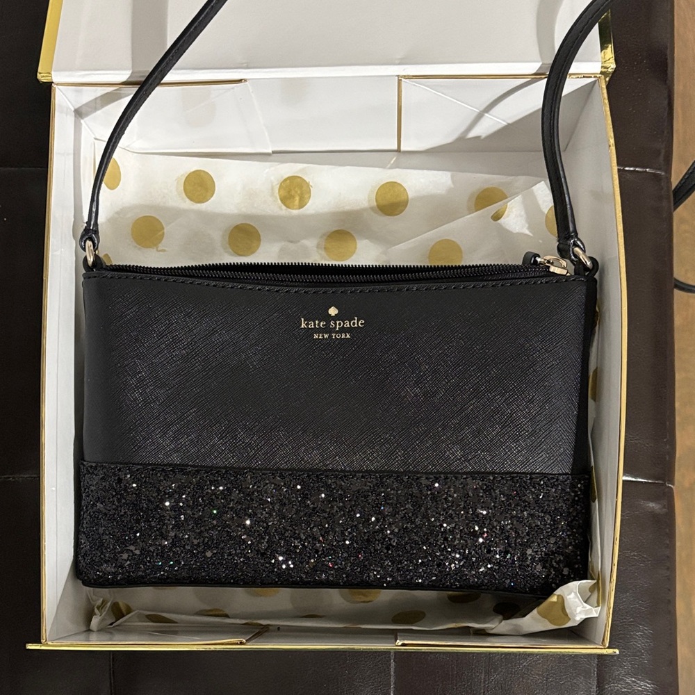 Kate Spade Black Sparkle Crossbody Bag